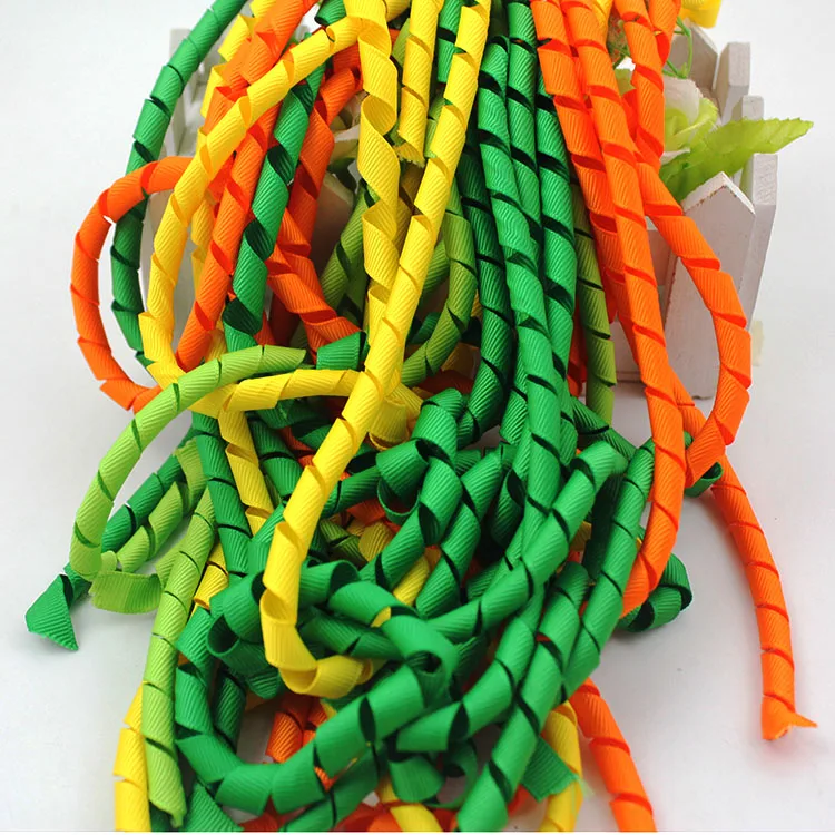 softball curly grosgrain ribbon for hair accessories decoration
