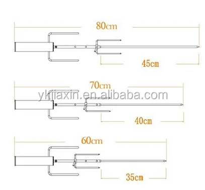 Deluxe Automatic Charcoal Cordless Spit Kit Adjustable Length,Portable Electric Rotating Skewer