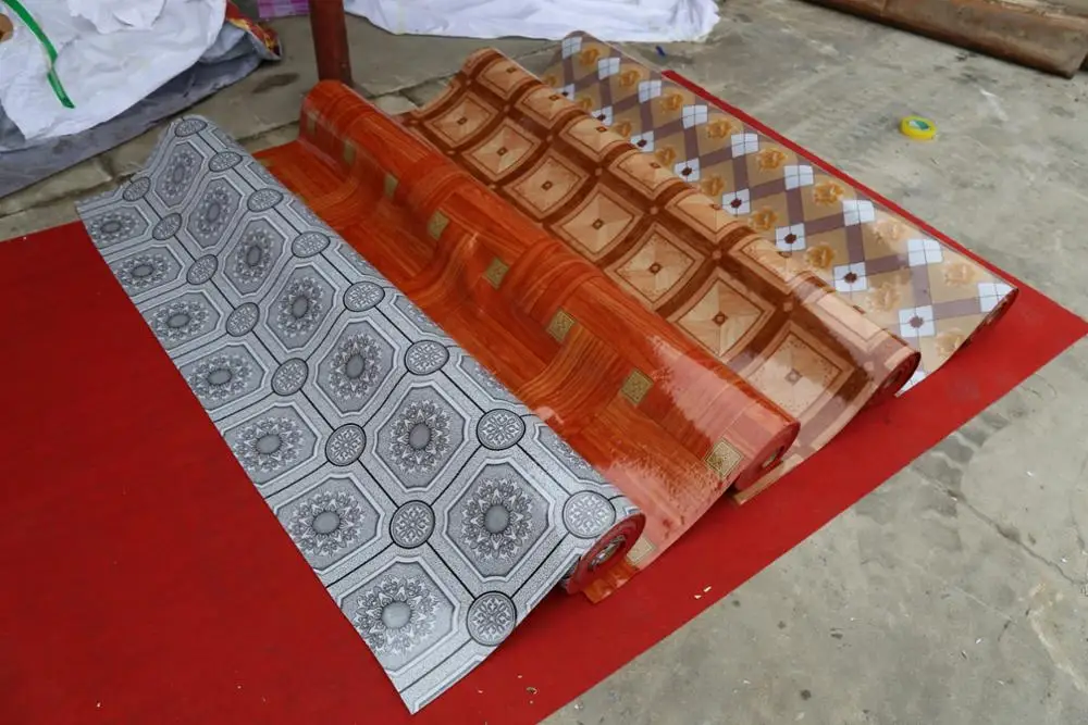 Gray Color Laminate Flooring felt backing pvc floor