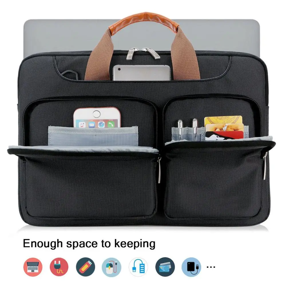 Wholesale Custom 14 Inch  Protective Laptop Shoulder Bag Sleeve Case With Water Repellent And Soft Lining