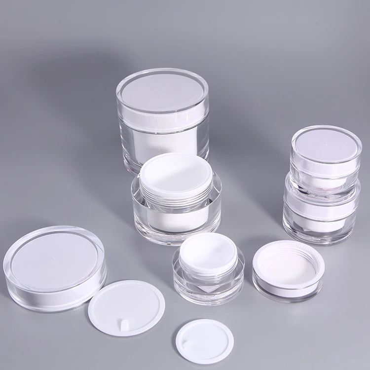 15/30/50/100/200ml clear color acrylic jar for cosmetic packaging