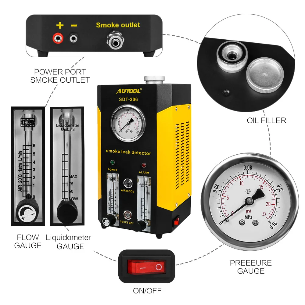 OEM / ODM Smoke Detector Tester Manufacturer Cylinder Leak Test Car Lpg Gas Detector Engine Leak Stopper Auto Repair Shops