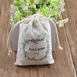 Manufacturer screen printing logo drawstring wedding favor gift cotton bags