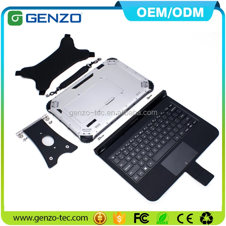 
GENZO 12 inch Windows 10 Rugged Tablet Industrial Mini Laptop Computer With Keyboard Built-in 4G LTE NFC 1/2D RS232,RS485 