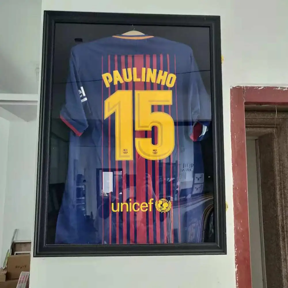 High Quality wall mounted hockey jersey shadow box frame football jersey shadow box