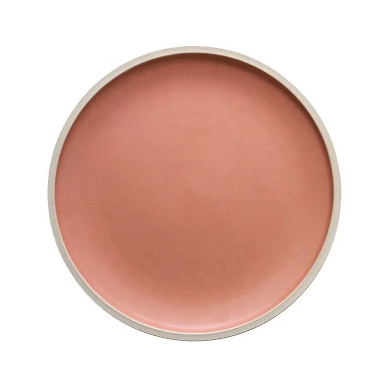 Hot selling Rustic grace designs japanese speckle galzed round porcelain pasta steak serving plates