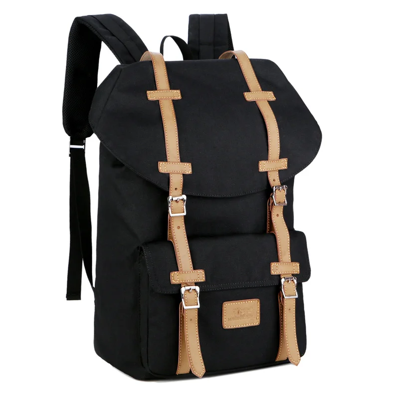 
Custom waterproof heavy duty backpack men canvas vintage backpack 