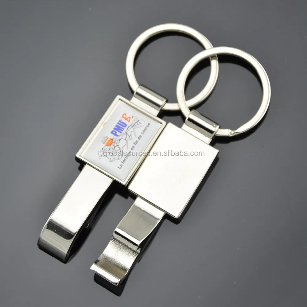 custom metal bottle opener keychain with epoxy logo