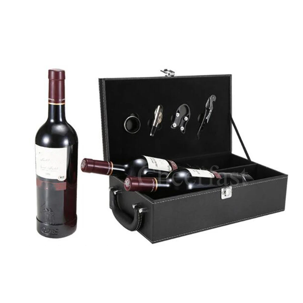 Fathers Day Nice Present Leather Double Bottle Gift Box Wine