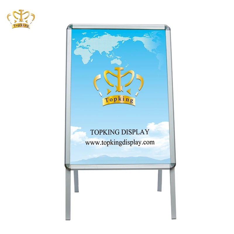 A1 Size Aluminum Snap Lock Frame a Board Stand Double-Sided Floor Display Powder Coated Finish Square Shape Poster Display Stand