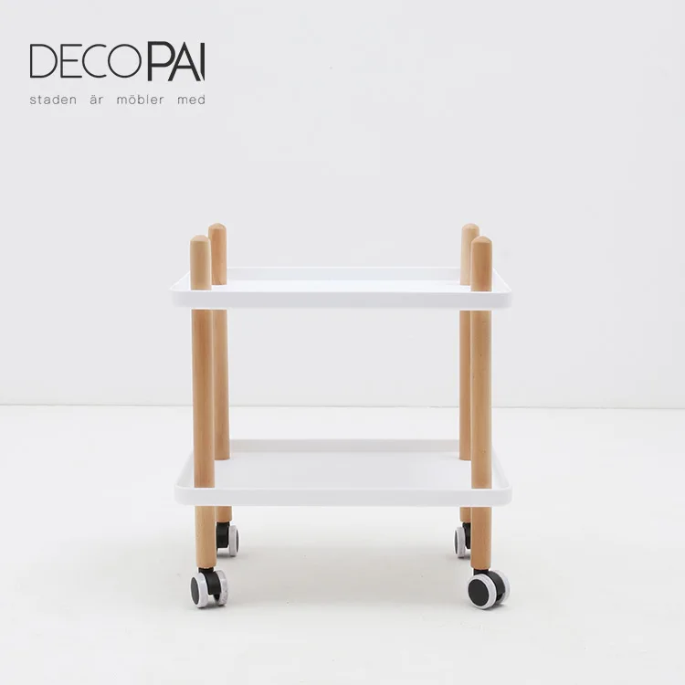 2 tray modern design rolling serving cart block table small coffee tea table