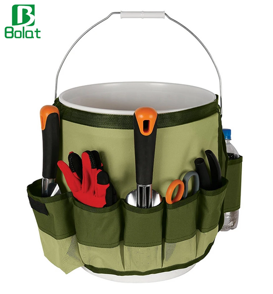 Polyester Bucket Tool Organizer Garden Tool Bag