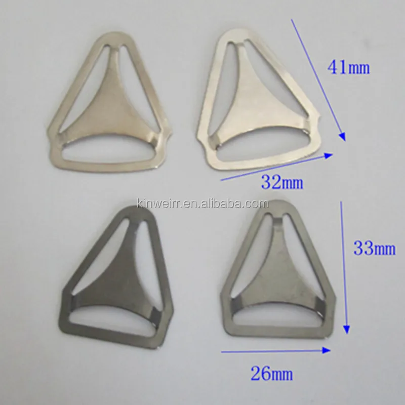 Металлические подтяжки с треугольной регулируемой пряжкой серебряного цвета для оптовой продажи