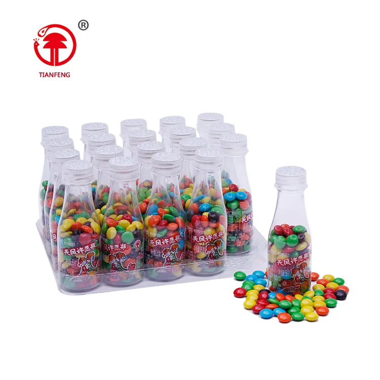 Sweet compound chocolate candy bean puffing biscuit chocolate compound in wishing bottle