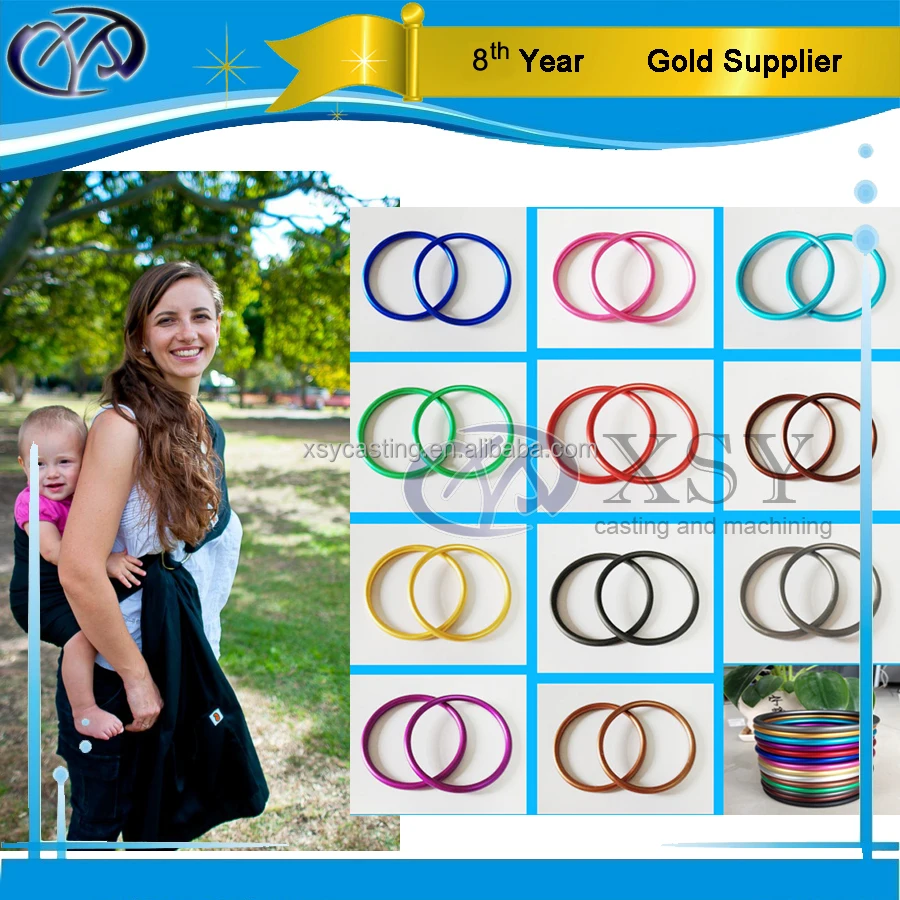 China factory direct 3' anodize aluminum ring baby carrier sling metal rings