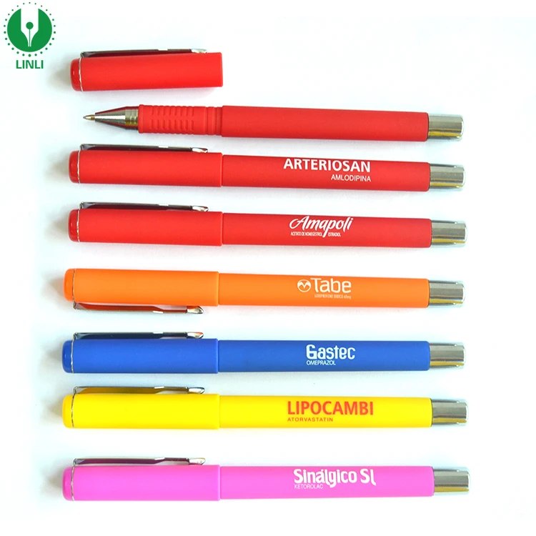 
Custom Popular Promotion Rubber Pen, Cheap Color Plastic Gel Pen With Logo 