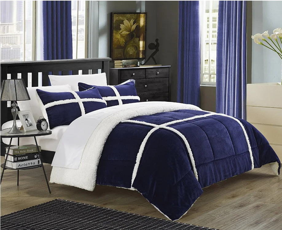 Оптовая продажа из 3 предметов Chloe шерпа выстроились плюшевые микрозамше Утешитель набор, король, серебро