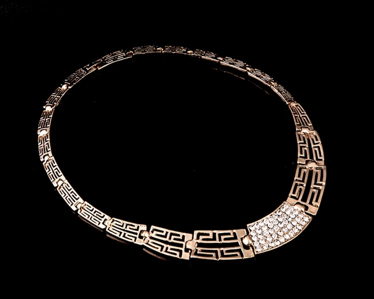 Artificial Indian Gold Plated Kundan Simple African Bridal Wedding Costume Gold Jewellery Set for Wholesale