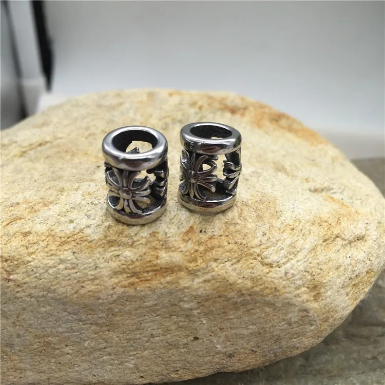 Китайская фабрика, красивые стильные металлические бусины из нержавеющей стали 316L с отверстием 6 мм