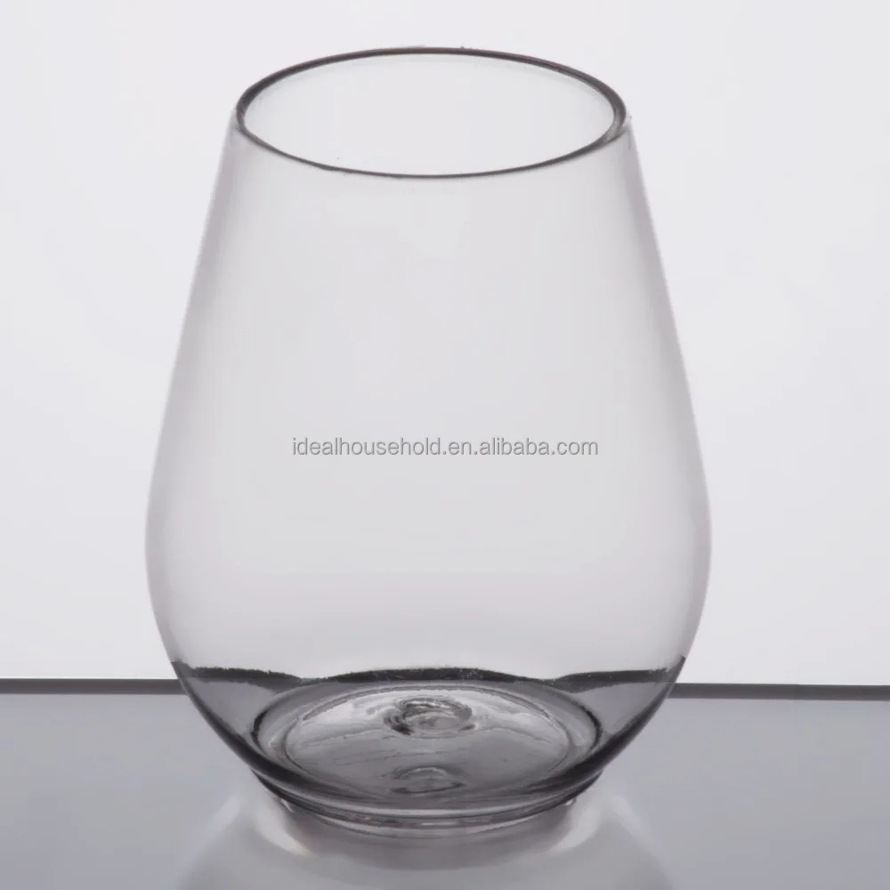 EaMaSy Party 4 oz. Clear Plastic Disposable Stemless Wine Sampler Glass