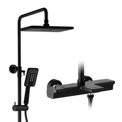 HIMARK bathroom black robinet colonne mitigeur douche columna de ducha gold thermostatic mixer bath & shower faucet system set