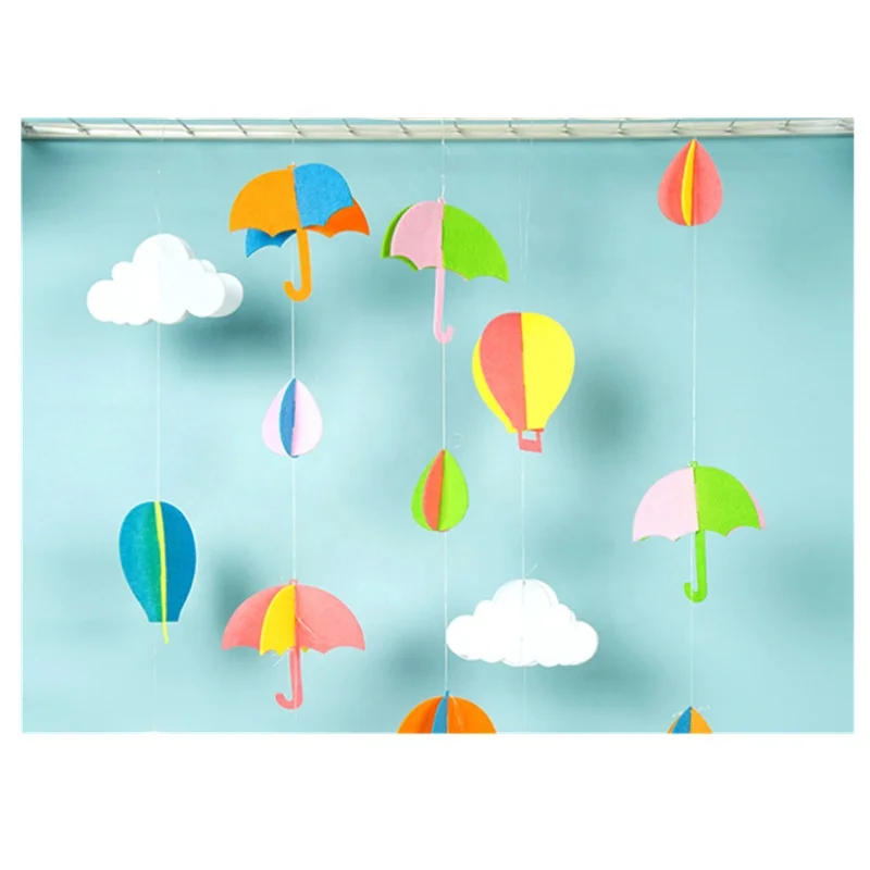 Дети фетр облако висит игрушечные лошадки детские погремушки мобильный игрушечные лошадки колокол фетр висит для навес для детской кроватки орнамент