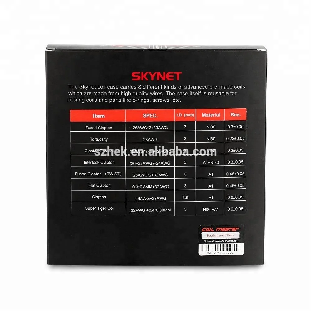 100% оригинальная катушка Master Skynet горячая Распродажа 8 типов 48 шт. Премиум готовые катушки Ni80 большое качество пара в