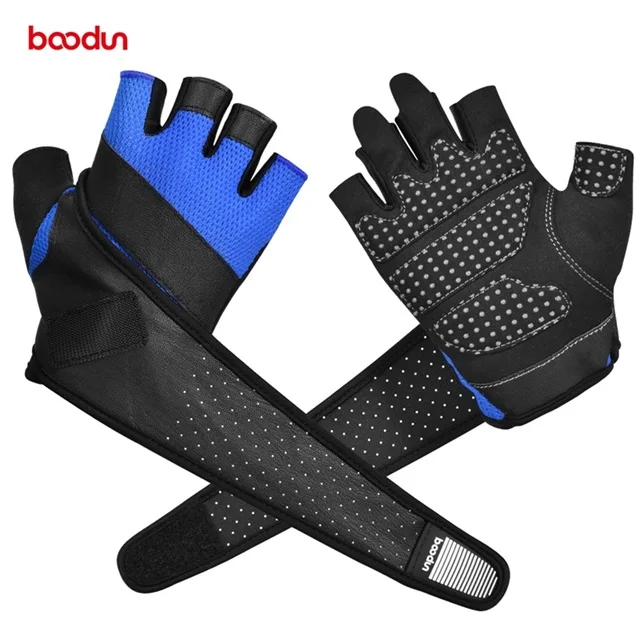 High Quality Professional Leather Half Finger Gloves Fitness Gym Weight Lifting Gloves