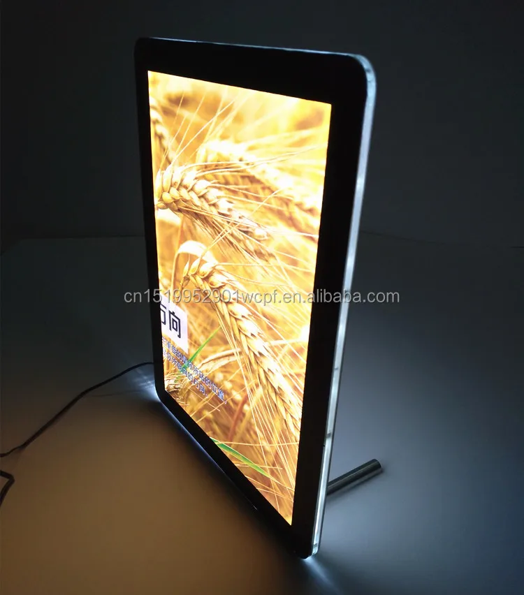 A3 stand acrylic magnetic crystal light box, crystal class led panel with magnets, single side crystal light box