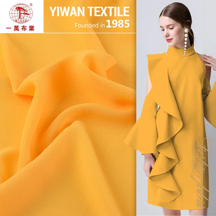 
Quality 100% Polyester Bubble Chiffon fabric for Lady fashion dresses 