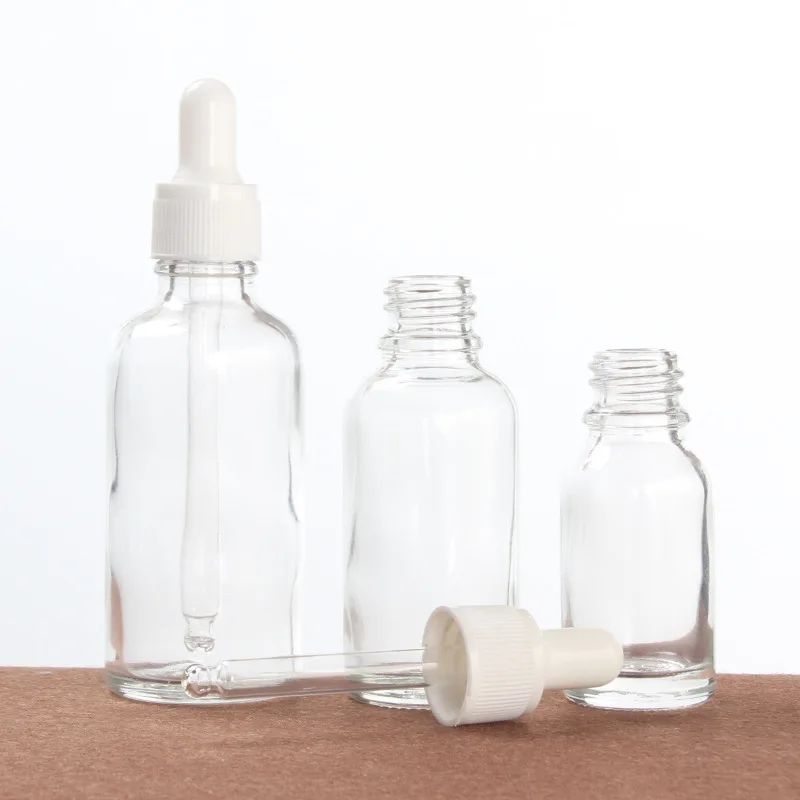 wholesale fine rribbed white dropper for cosmetic glass essential oil bottle