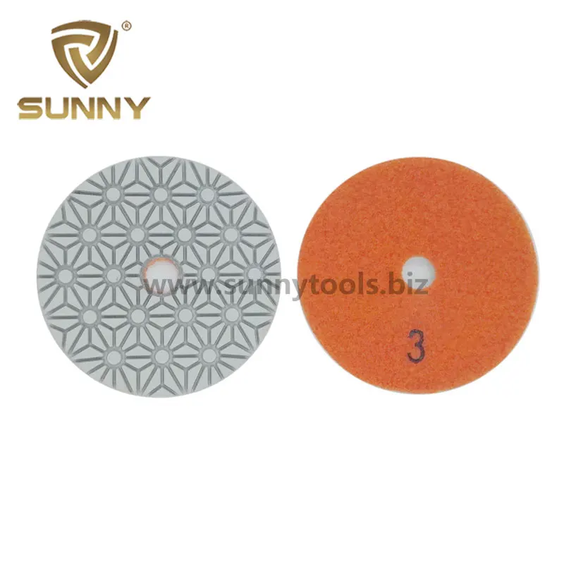 
White spiral 3 step diamond polishing pads for wet using 