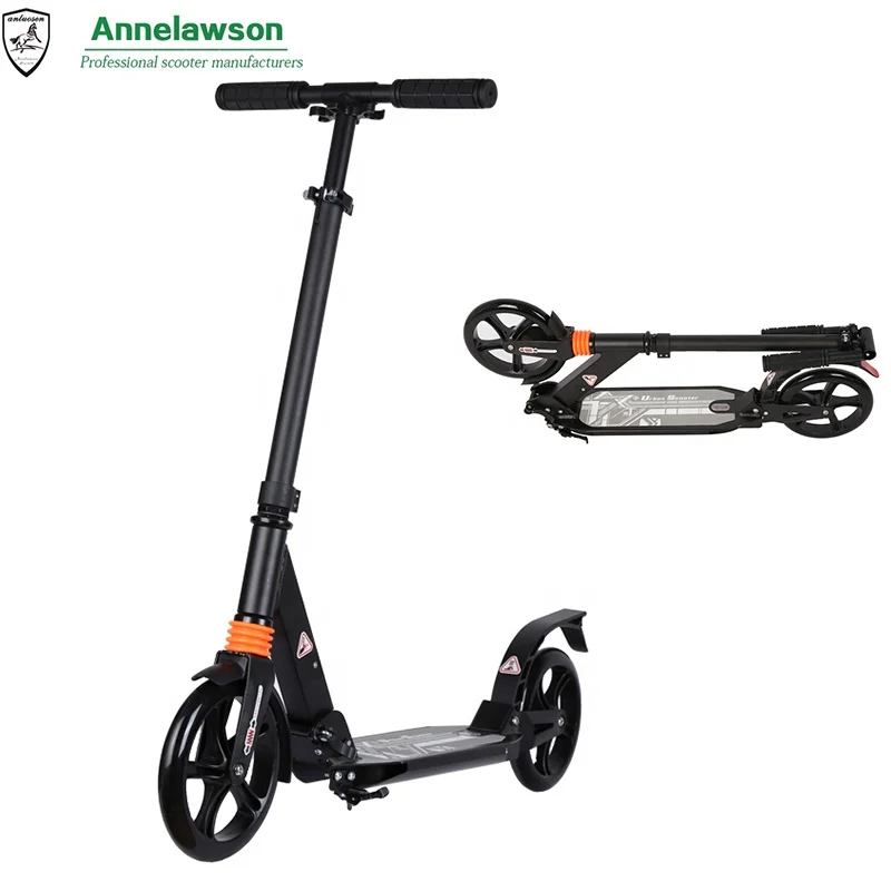 En14619 approval 200MM  big PU wheels 100% aluminum adult kick city scooter with double suspension