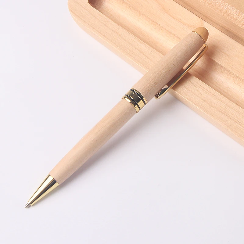 Luxury wood set pen custom logo ball pen office wooden gift set pen