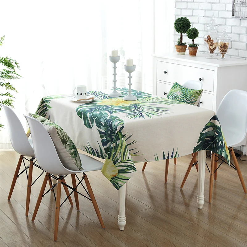 most popular customized green tree fresh digital printing table cloth wedding round