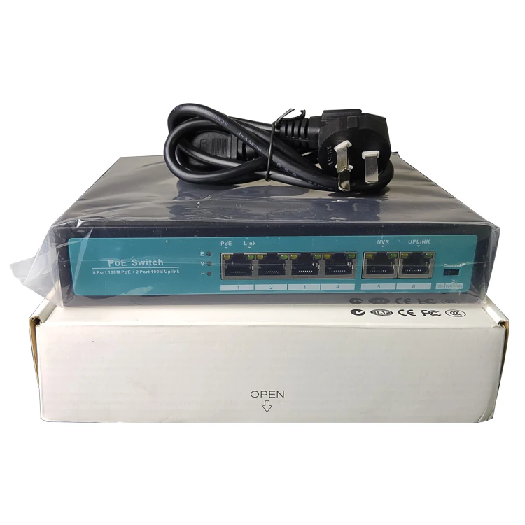 Sailsky Poe Switch For AP 48V Switch Poe 100M Standard 4 Port Network Fast Ethernet Switch