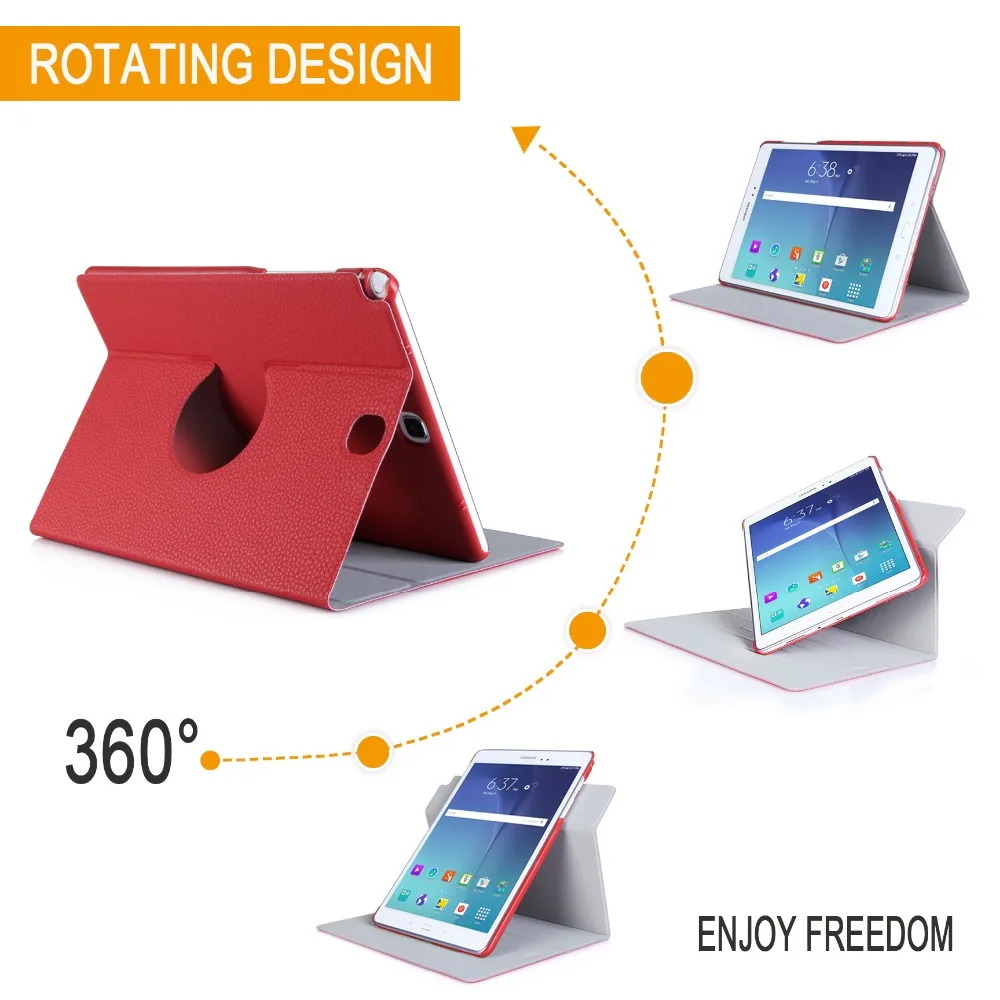 Cheap Price Rotative Multi Functions PU leather Tablet Cases For Samsung Tab A 9.7inch