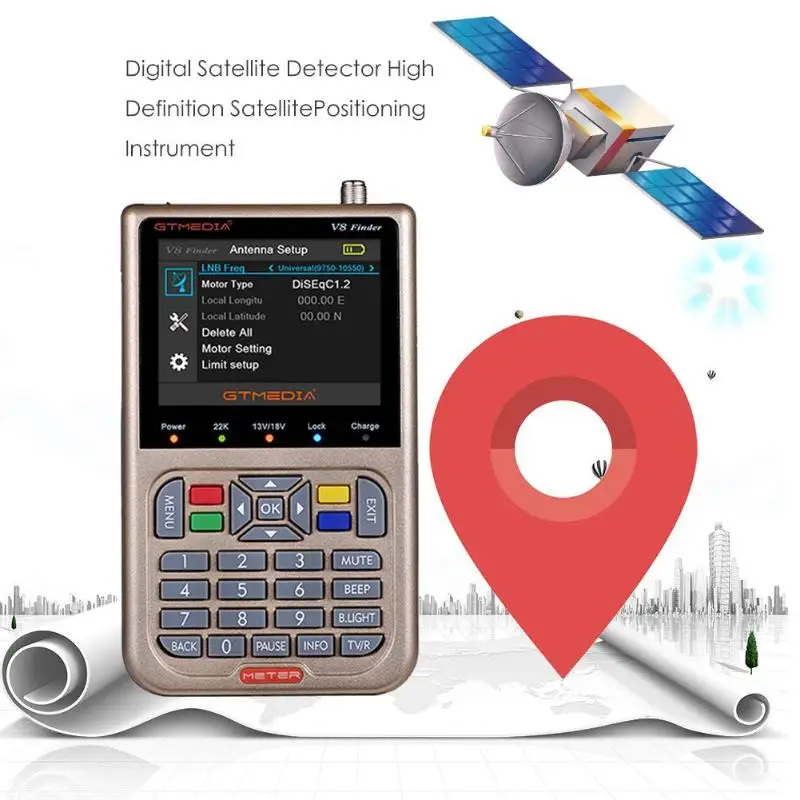 GTMEDIA V8 Fnder Satellite Finder DVB-S2/S2X Digital 1080P Satellite Meter