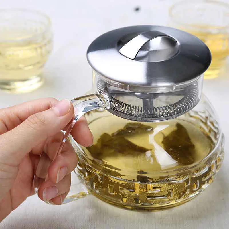 Promotion handmade hot selling wholesale cooking thermo glass infuser teapot