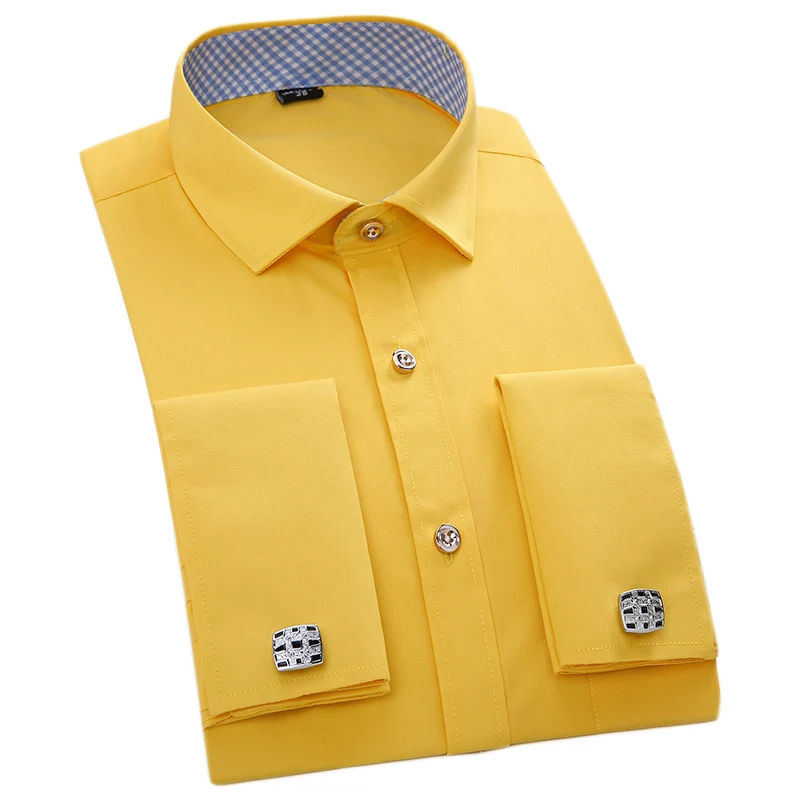 Compra mens camisa de vestir de amarillo online al por
