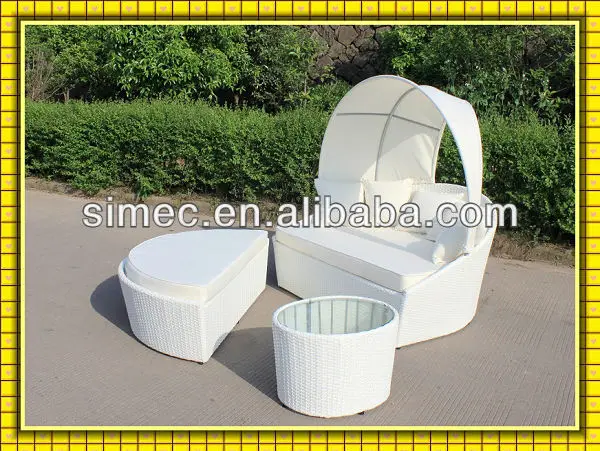 
 Обычай делать плетеная PE из ротанга лежак на открытом воздухе SCRB-004  