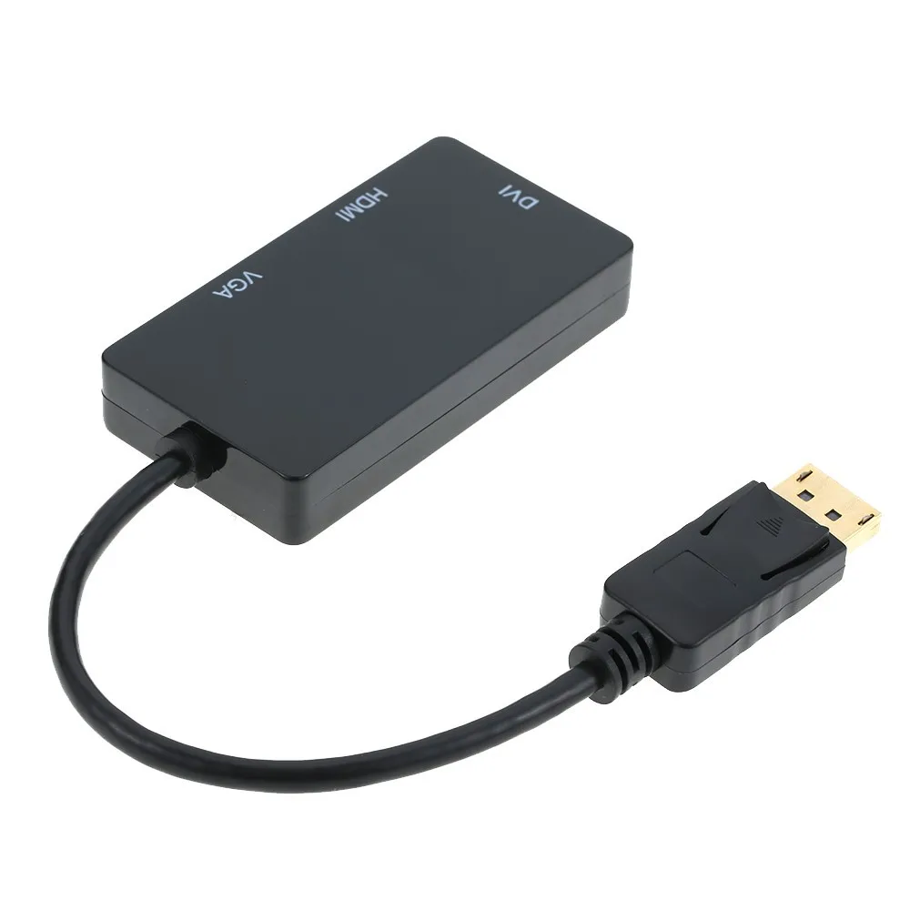
 Кабель-переходник Displayport DP папа-HDTV DVI VGA мама 1080P 3 в 1  