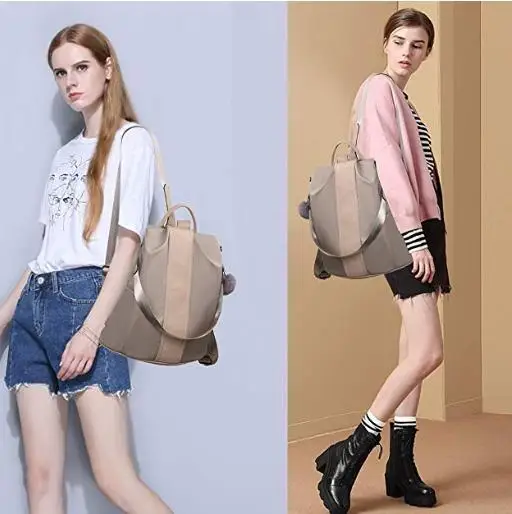 
Women Backpack Purse Waterproof Nylon Anti-theft Rucksack Lightweight Shoulder Bag 