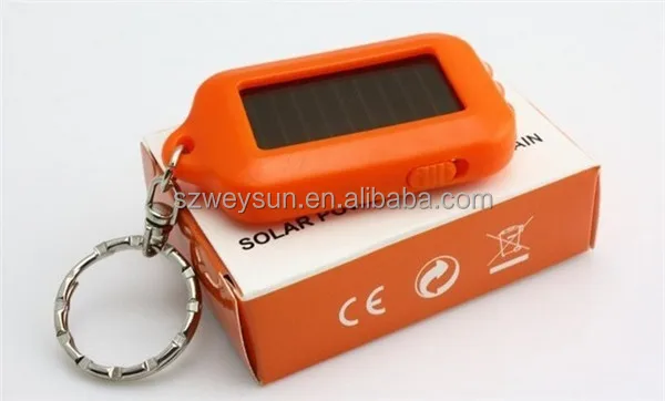 3 Leds Solar Panel Sun Power Energy Torch Flashlight Camping Light Portable Key Chain Hiking Rechargeable Spotlight Lamp