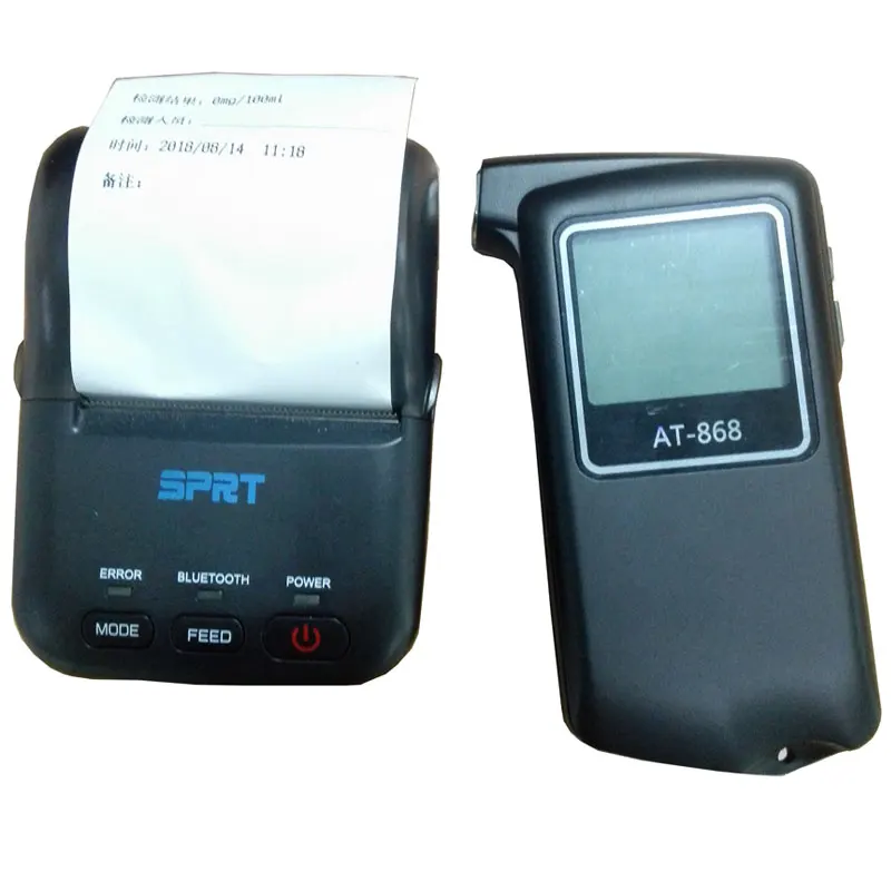 Цифровой алкотестер AT 868FP с датчиком топливных ячеек, анализатор алкоголя, анализатор дыхания, тестер спирта с принтом