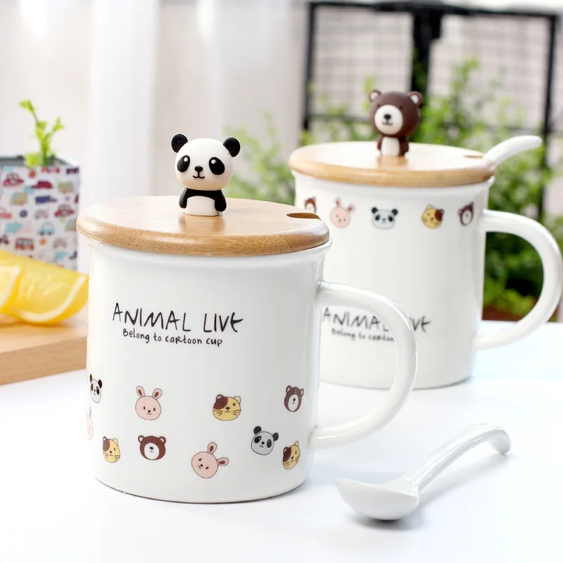 
Zogift Cute Korean Design Water Cup Ceramic Mugs Kids Cartoon Mug 