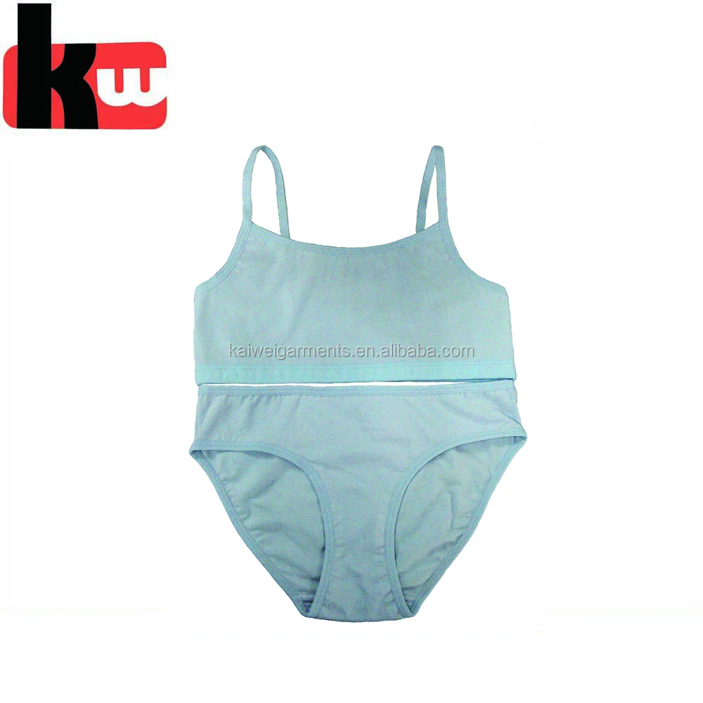 Young Girl Underwear Basic Style Bra Panties Sets Teenage Cotton Bra Set