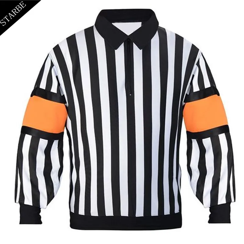 Wholesale sport dry fit polyester long sleeve hockey referee shirt