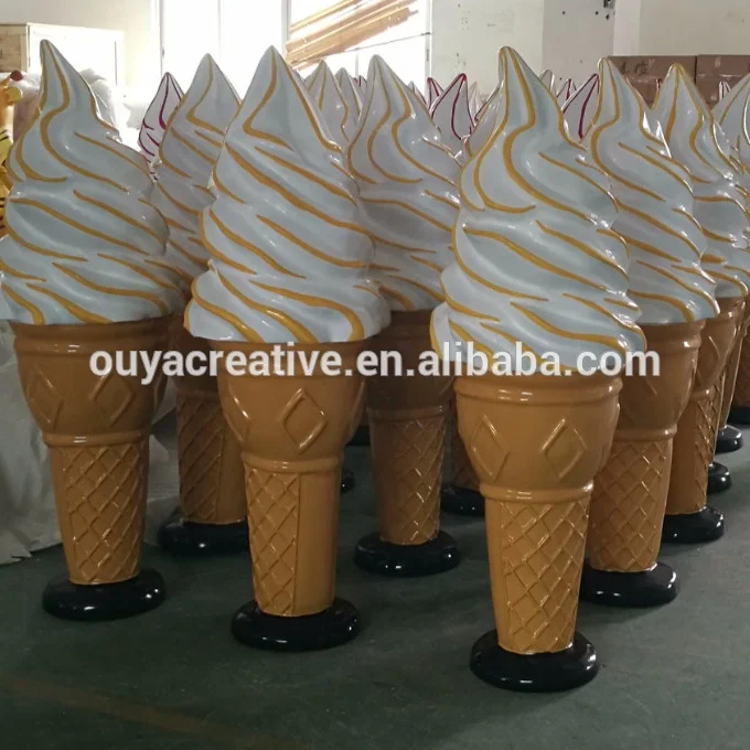 Fibre Glass 1.4m Display Cone for ice cream Shop decoration