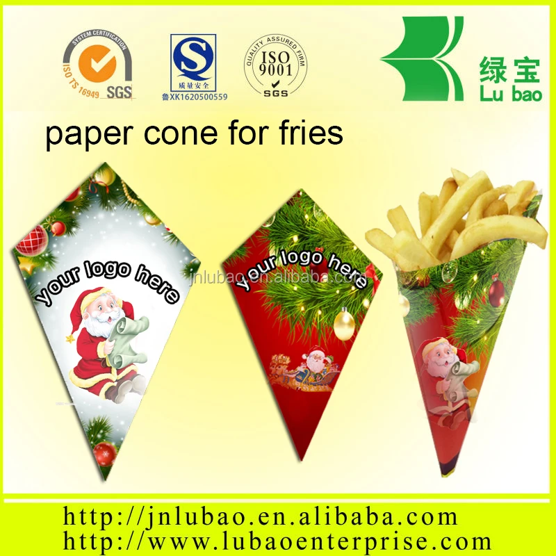 take away and convenient paper cone for fries food package